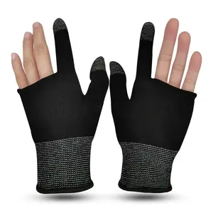 Breathable & Sweat-proof Game Gloves, Finger Sleeves, 1 Pair Two-finger Game Touch Screen Gloves, Universal for Men & Women