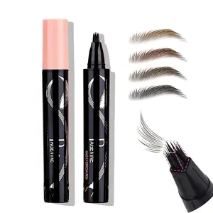 Eyebrow Pen, 3D Multi-Forked Eyebrow Pencils for Women, Waterproof Liquid Brow Pencil with Angled Brow Brush for Hair-Like Strokes, 24hrs Long Lasting Quick Dry Touch-Up Eyebrow Pen, Easy to Use Brow Treatment Set Brow Enhancer