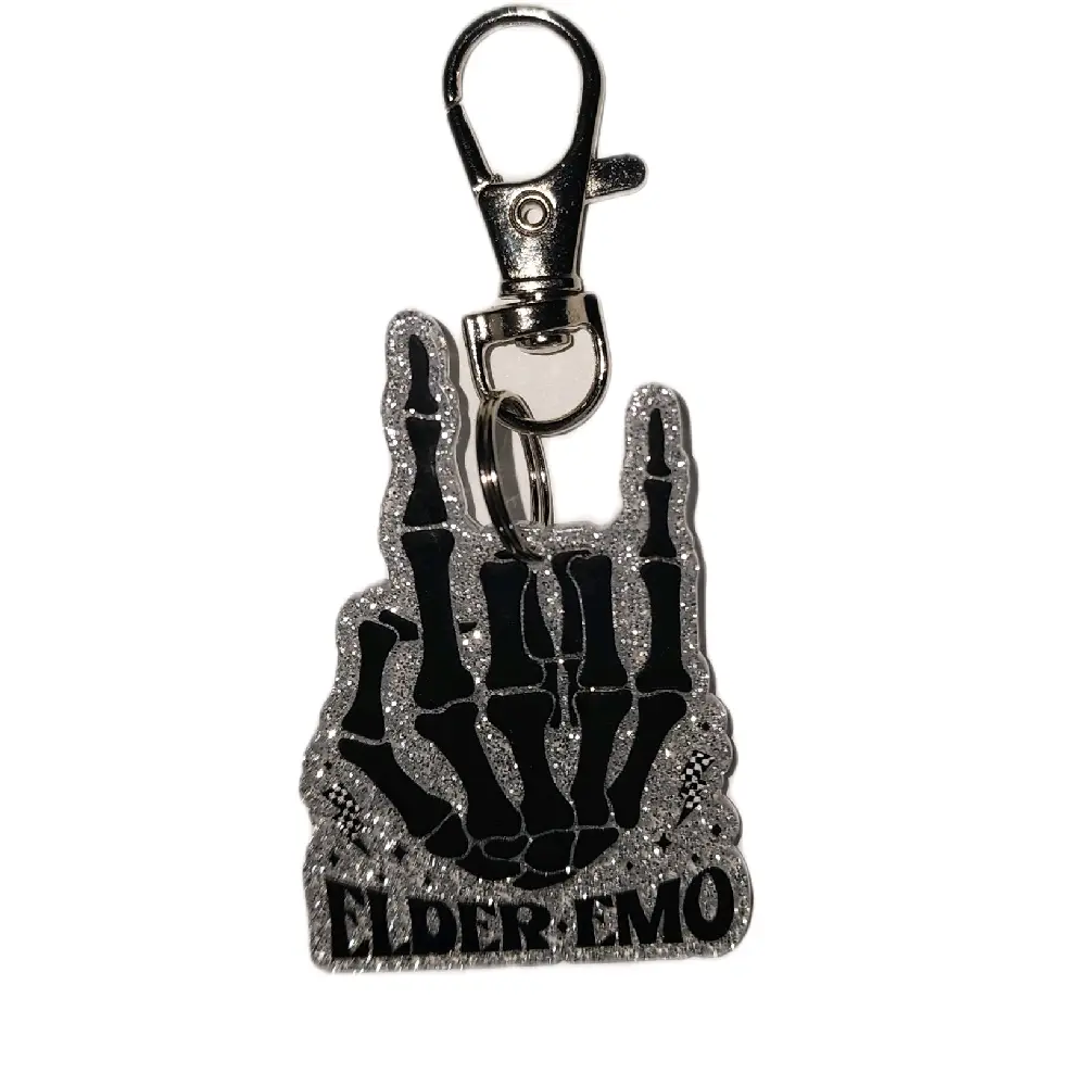 Elder Emo Keychain/ Bag Charm Clip/ Smartphone Cellphone Charm- Cute and Versatile Accessory for Keys or Bags. Acrylic