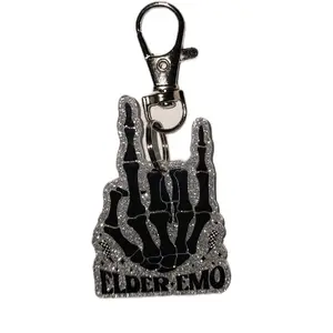 Elder Emo Keychain/ Bag Charm Clip/ Smartphone Cellphone Charm- Cute and Versatile Accessory for Keys or Bags. Acrylic