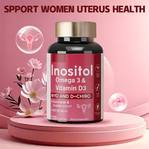 Inositol Supplement | Contains Myo-Inositol, D-Chiro Inositol & Omega-3 | Hormone balance support, ovarian care, improves acne & oily skin, supports women’s health | 120 Vegetarian Capsules