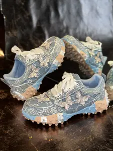 Women's Water Drill Butterfly Dad Shoes, Thick Sole Height Increasing Breathable Mesh Casual Sports Sneakers, Trendy Design