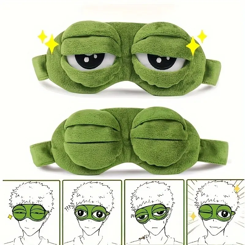 Wide Fit Green Frog Elastic Headband - Double Elastic, Non-Slip Plush Fabric Hair Wrap for Face Washing, Daily Wear Skincare Routine (Home & Festive Party Supplies, Party Bag Gift), Women's Fashion, Sad Frog Eyes