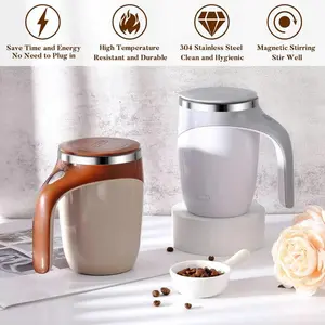 Automatic Magnetic Stirring Coffee Mug, Electric Stainless Steel Self Mixing Coffee Tumbler, Rotating Mixing Cup for Home Office Outdoor Camping, Travel Coffee Mugs, Drinkware