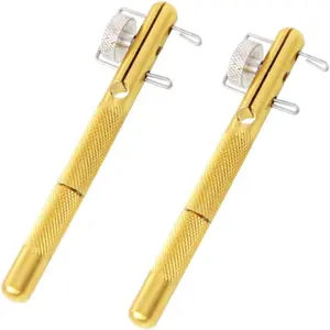 2 Pieces Fishing Line Knot Tying Tool Fishing Line Knotter Fishing Hook Knot Tying Tool Metal Fishing Line Hook Tie Device Fishing Hook Knot Tying Tool Fishing Knot Tying Tool, Golden