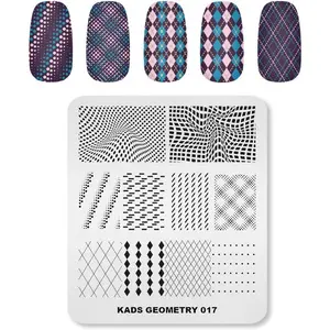 Nail Art Stamping Plates Set Image Template Stencils Pattern with Stamping Plates Holder Case Organizer (GE017)