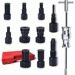 Hole Collet Bearing Puller Set, 12pcs Slide Hammer Puller Set, Internal Bearing, Pulleys, Sleeves, Bushing Removal Tool, Extractor for Internal Bearing, Expandable Collets