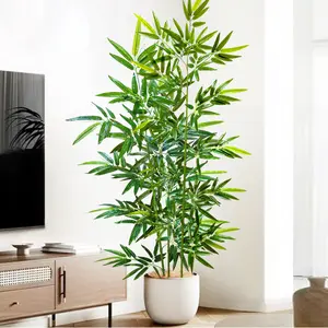 120-240cm/94.48in Artificial Green Bamboo Leaves, Fake Branch Plants, Suitable for Home, Commercial Office Decoration