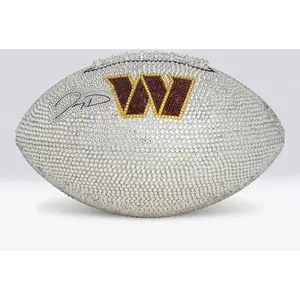 Jayden Daniels Washington Commanders Autographed Franklin White Panel Football - Art by Rock On Sports - Fanatics Authentic Certified