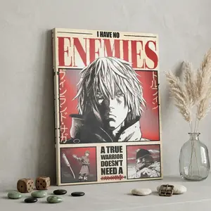 Vinland Saga Thorfinn "I Have No Enemies" Premium Wall Art Poster - High Quality Eco-Friendly Print, Available with Durable Aluminum Frame or Frameless for Anime Fans Home Decor