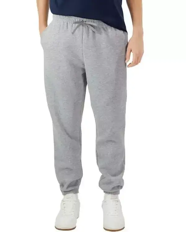 Men's American Apparel RF491 Unisex ReFlex 3-End Lightweight Cotton-Polyester Fleece Casual Sweatpants - Loose Fit, Heather Grey, Elastic Waist, Recycled Label, Retro Look, Side Pockets, Ring Accents, Differential Rise, 3-End Lightweight Fleece, Loose-Fit
