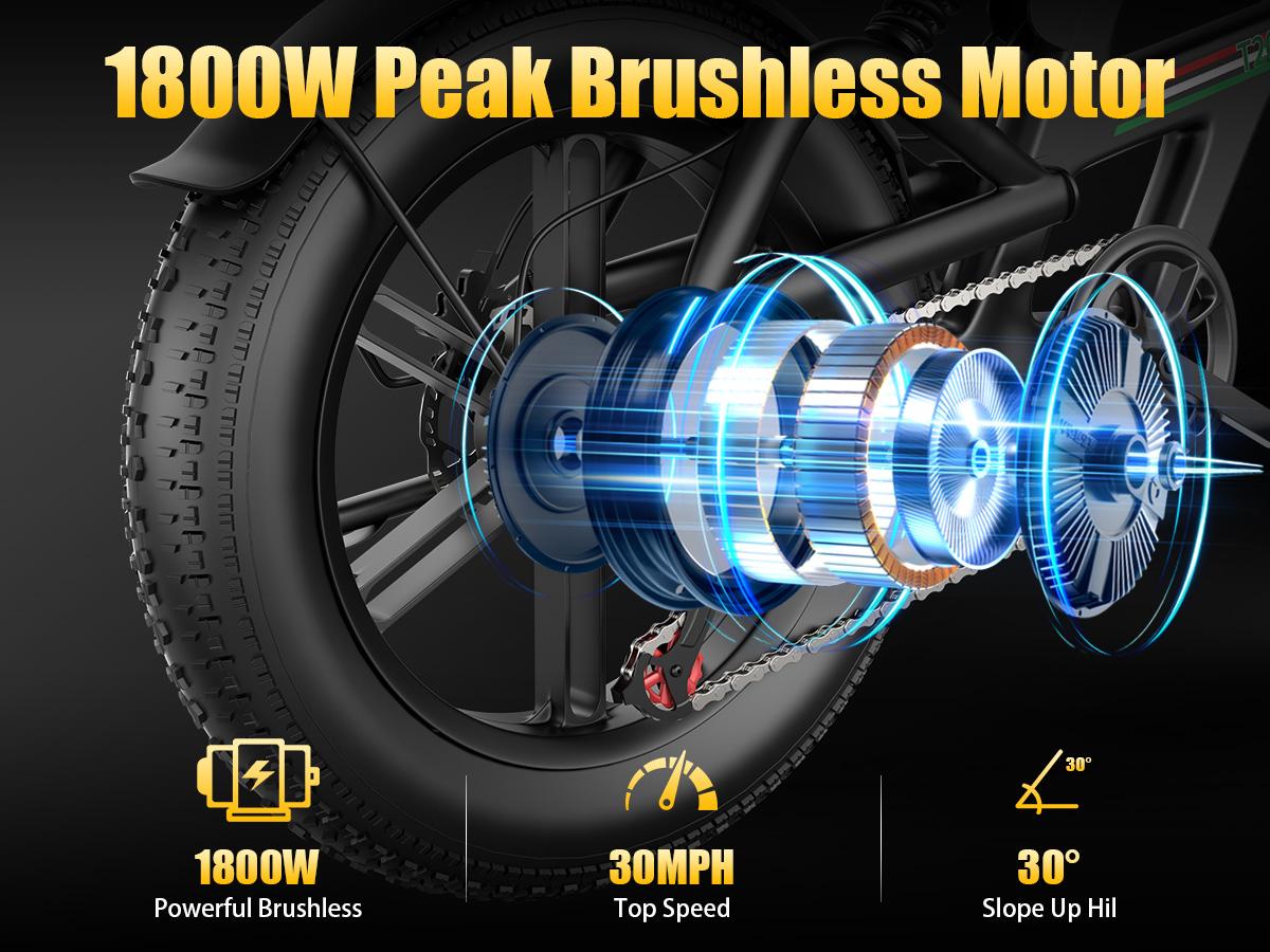 Pikabike Electric Motorcycle 1800W Off-Road 30MPH 100Mile Range 48V 20AH Battery 20"×4.0" Fat Tires Electric Mountain Bike for Snow, Sand, Full Suspension, NFC & Password Unlock, 7 Speed Electric Dirt Bike Pikabike Electric Motorcycle 1800W Off-Road 30MPH 100Mile Range 48V 20AH Battery 20"×4.0" Fat Tires Electric Mountain Bike for Snow, Sand, Full Suspension, NFC & Password Unlock, 7 Speed Electric Dirt Bike