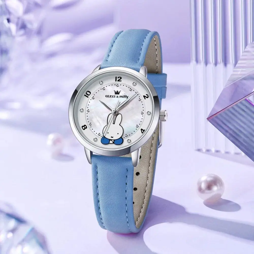 Cute Miffy Rabbit Cartoon Watch Luminous Waterproof Quartz Watch Simple Student Watch A Festival Gift for Children