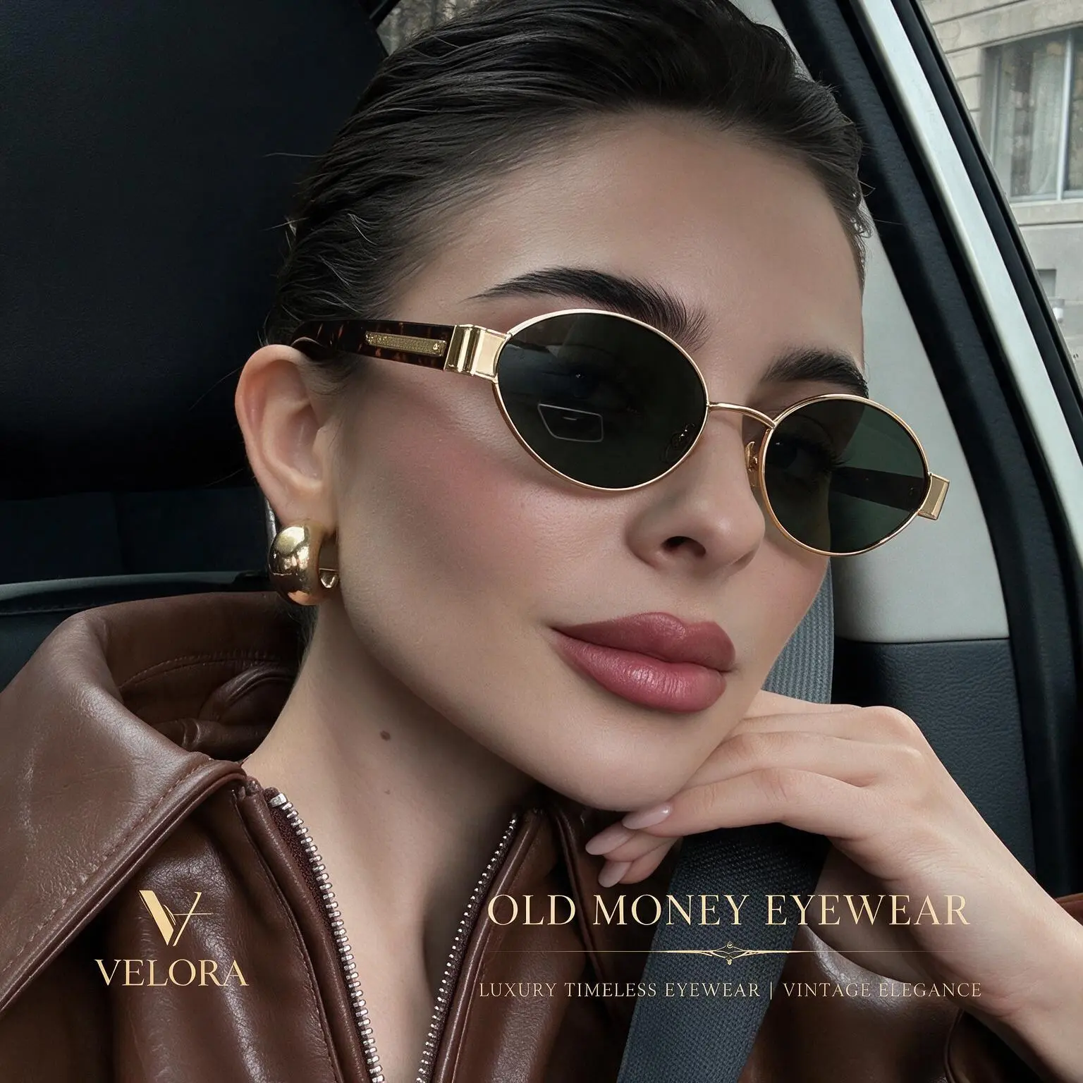 Women's Narrow Oval Sunglasses, Vintage Metal Frame with UV400 Protection, 35g Lightweight Sunnies with Textured Wire Rims & Adjustable Nose Pads, Classic Tortoise & Matte Gold Daily Streetwear Eyewear