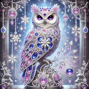 5D DIY Diamond Painting Kit, Blue Crystal Owl Series, Creative, Irregular Shape, Wall & Table Decor, Home Decor, 30x30cm, Perfect Gift, Unique Artwork