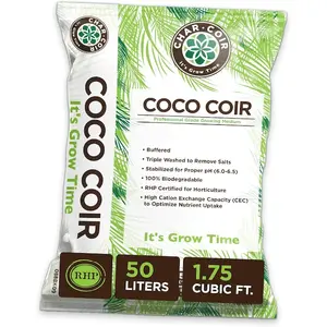 1-Pack Coco Coir Loose Growing Media 50-L / 1.75 cu. ft. Coconut coir Provides organic nutrients