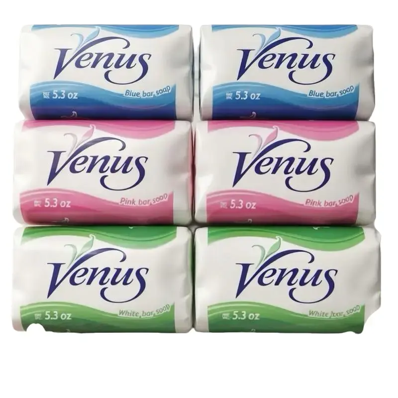Venus Gentle Cleansing Solid Bar Soap, 6 Count Multi Colors Variety - 5.3oz