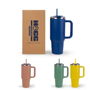 Hogg 40oz Powder Coated Big Swig Tumbler - Insulated Straw, Stylish Design, Portable Drinkware with Lid