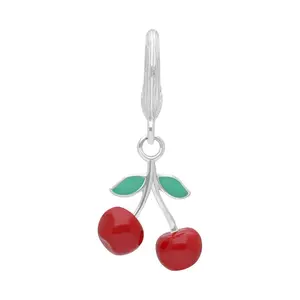 Ariva Sterling Silver Enamel Cherry Charm