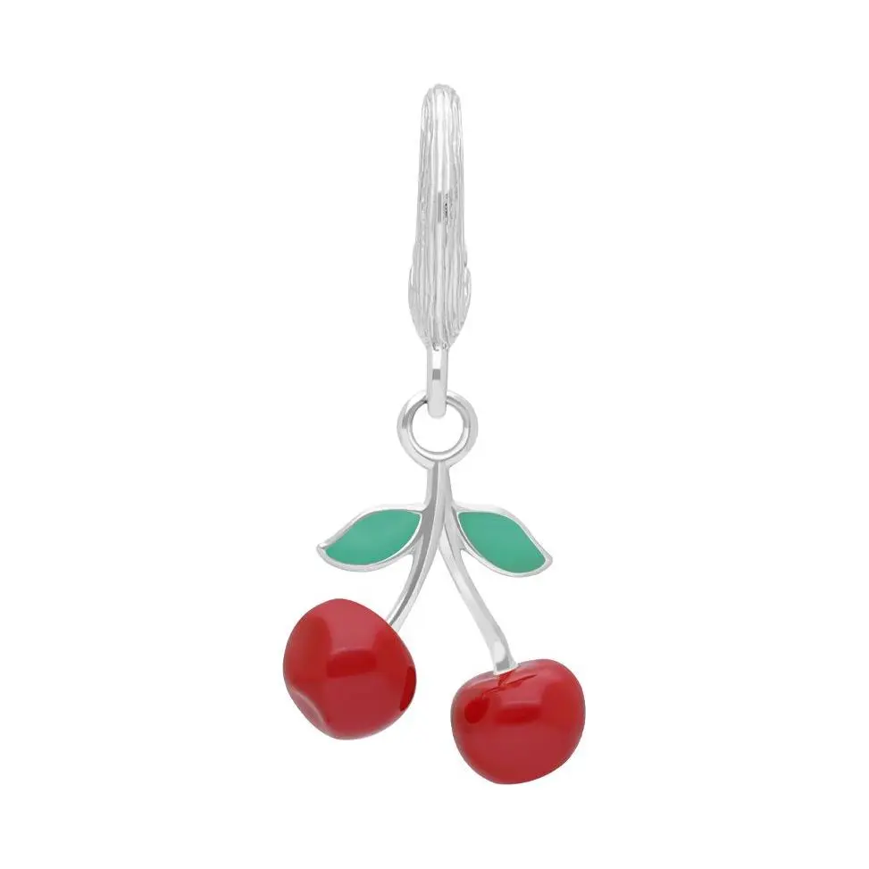 Ariva Sterling Silver Enamel Cherry Charm
