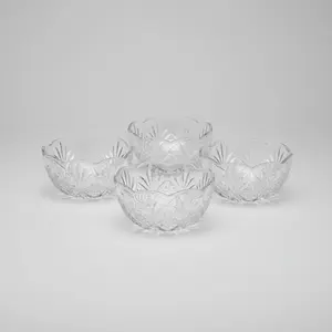 Godinger Dublin Crystal Mini Prep Bowls Set of 4 - 5oz Lead-Free Glass Bowls for Dips, Desserts, and Snacks