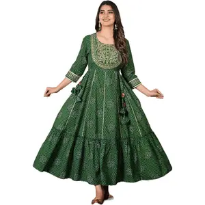 Dress for Saint Patricks Day Anarkali Indian Kurti For Women Pakistani Green Indian Dresses