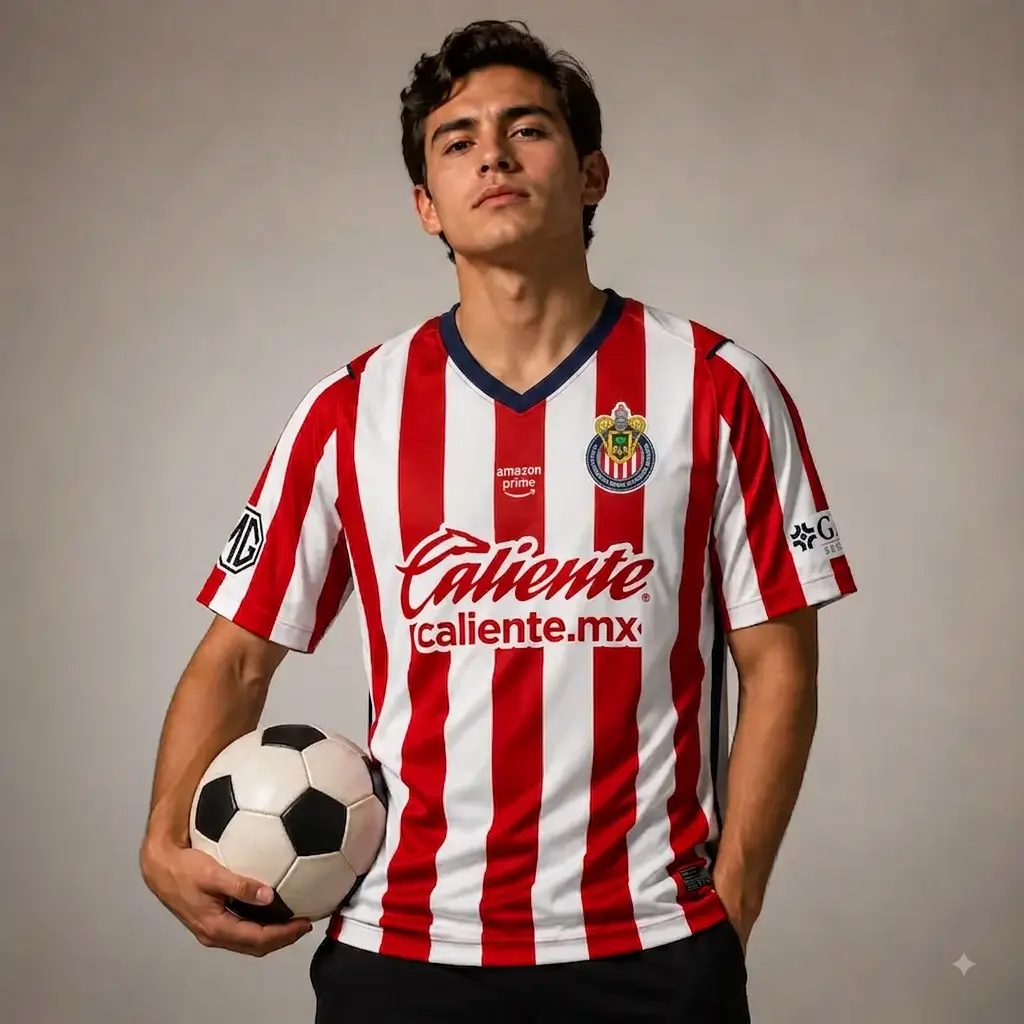 Chivas 26-27 Home Soccer Jersey, Breathable Game Day Sports Shirt, Quick-Dry Football Shirt, Liga MX Fan Gear