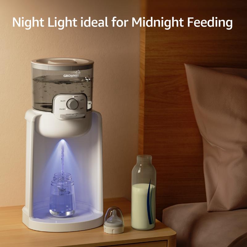 GROWNSY Instant Baby Bottle Warmer, Precise 4 Temperatures Control | Night Light, Midnight Feeding | Warm Water Dispenser for Formula in Seconds | 72H Smart Thermostat, Easy Keep Warm, Mom's Best Choice