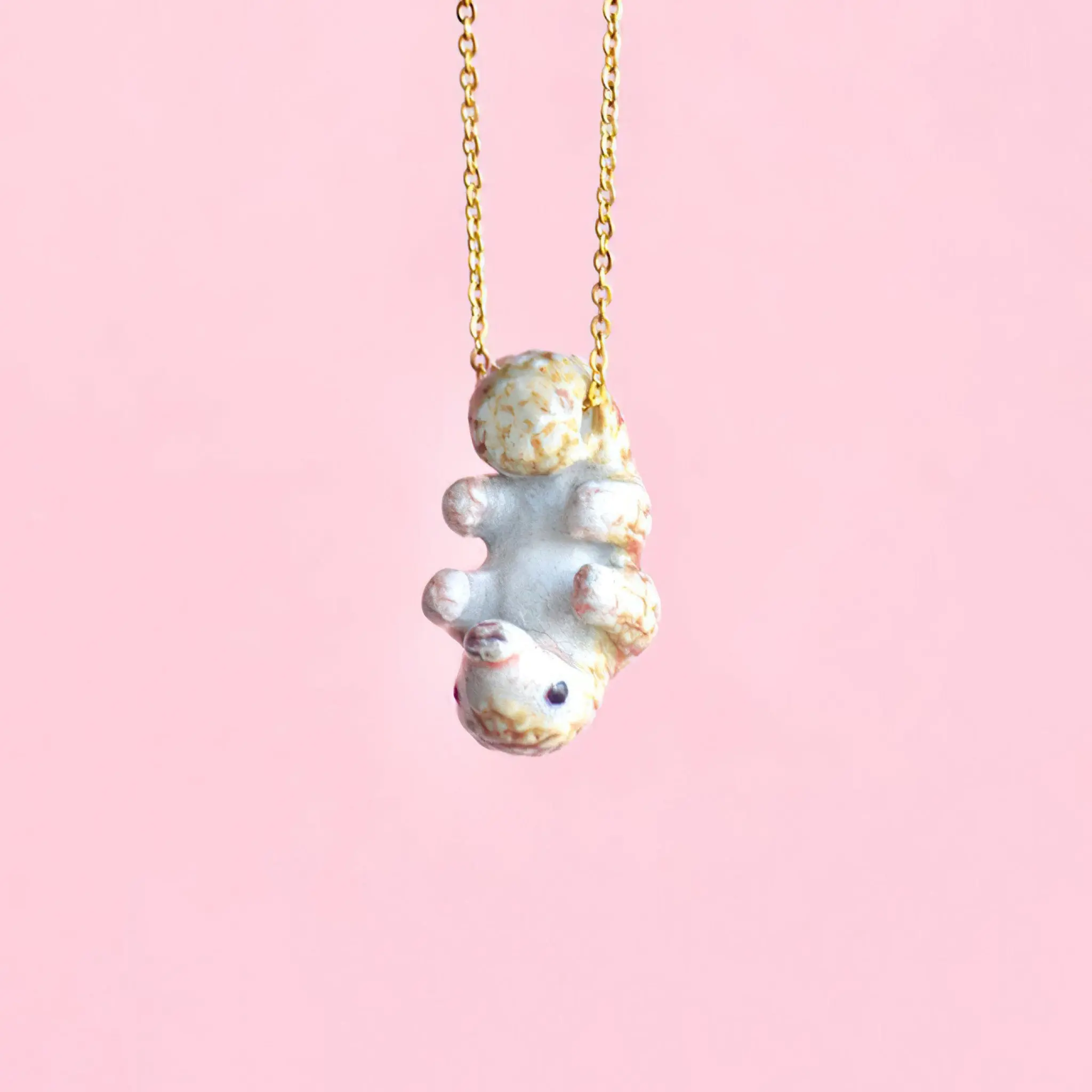 Pangolin Necklace | Camp Hollow Ceramic Animal Jewelry | Porcelain Pendant