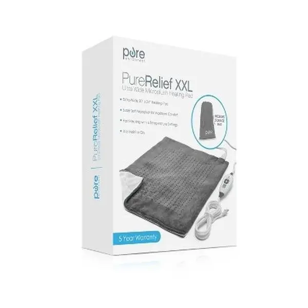 Pure Enrichment PureRelief XXL Extra Wide Electric Heating Pad Gray 20"x24"