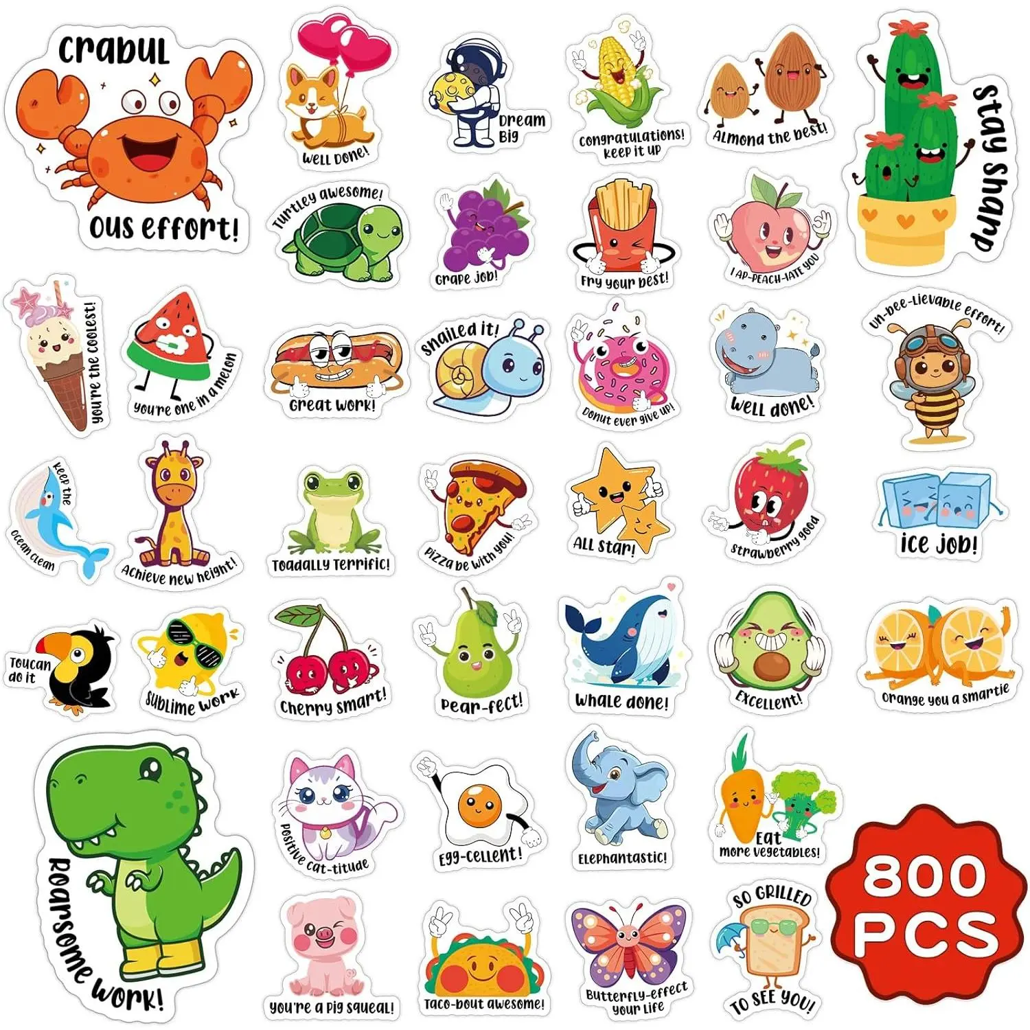 800 count Fun Stickers for , Positive Stickers for  Classroom, Classroom Prizes Elementary, Removable Teacher Stickers for Grading and Rewards