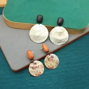 YEAHLOVE 2 Styles Vintage Round Statement Drop Earrings | Minimalist & Floral Boho Jewelry for Everyday Wear, Gifting & Good Luck