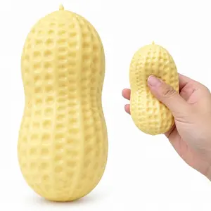 Peanut Squishy Stress Toy, Snack-Free Squeeze Fidget Toy to Keep Hands Busy, Soft Slow-Rising Sensory Toy for Stress Relief, Office, Classroom, Travel & Fun Gifts Heart Pop Keychain Set