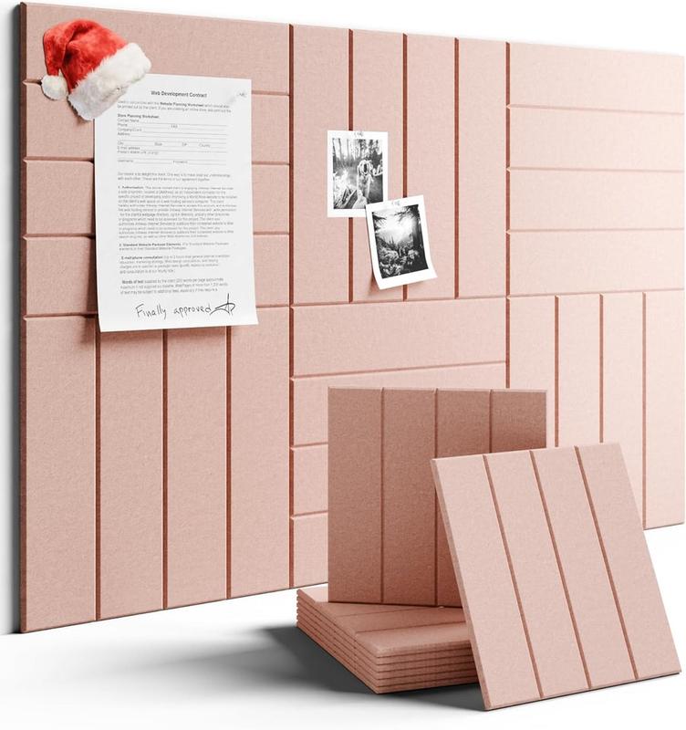 2026 Vision Board Large Felt Bulletin Board 48" X 36" Cork Board Alternative-12 Pack with 70 Safe Removable Adhesive Tabs, Cork Boards for Walls Cork Board for Home Office Classroom Pin Board (Oatmeal)