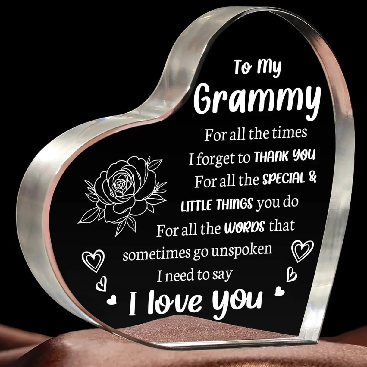 To My Grammy Gifts for Grammy, Grammy Birthday Gifts, Engraved Heart Shaped Keepsake, Best Grammy Gifts from Grandkids, Christmas Mothers Day Gifts for Grammy