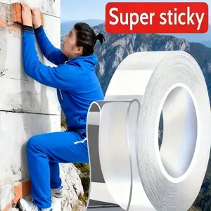 Super Strong Double-Sided Tape, Durable Double Sided, Nano Transparent Adhesive, High Sticky, Long Lasting Adhesive, Reusable, Waterproof, Multi-Functional, Ideal for Various Uses, Nano Glue Adhesive