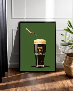Guinness Poster Pub Art Irish Prints Wall Prints Wall Art Beer Prints Funny Kitchen Funny Beer Poster Wall Gallery Irish Art Diving Print