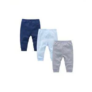 NewBlack, White and Gray Solid Color Pants Spring/Autumn Boys' Long Trousers 3pcs Set, Perfect for Outdoor