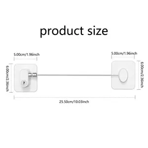 2-Pack MULTI-USE Child Proof Locks  No-Drill Adhesive Installation for Fridge, Windows, Drawers & Cabinets! Strong ABS Material with Keys - Ultimate Baby Safety Solution for Home & Kitchen,Window Safety Lock Stopper #   BabyProofing #   ParentHacks