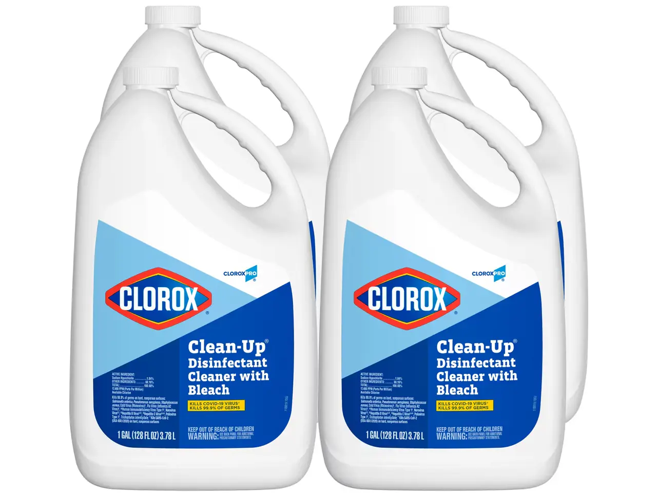 Clorox Clean-Up Disinfectant Cleaner with Bleach Refill, 128 oz x 4 Pack (35420CT)