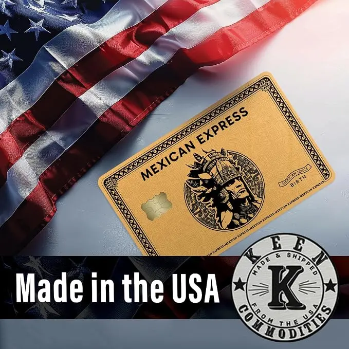 Mexican Express Aztec Credit Card Skin, Gold Warrior Card Sticker