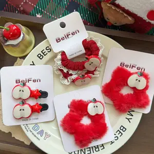 Creative Cartoon Apple And Star Hair Accessories With Christmas And New Year Themes