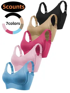 5-piece Set Of Comfortable, Seamless Wireless Bras, Suitable for Women, Suitable for Everyday Wear, Maximum Comfort, Minimalist Fitted