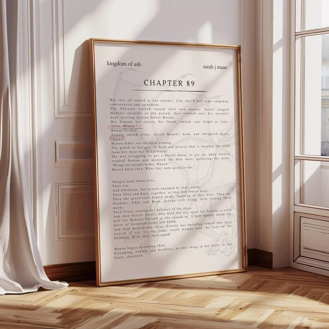 [Bookish Wall Art_SALES UPTO 50%_unframed poster] TOG Throne of Glass Quote Manon Blackpeak Print Gift Booktok Inspiration Sarah J Maas Minimalist Wall Art  Book Chapter