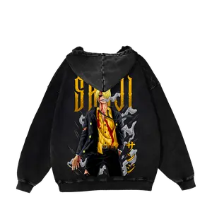 Sanji Hoodie – One Piece Vintage Oversized Streetwear Hoodie, Retro Graphic Pullover, Collector Edition Fan Gift