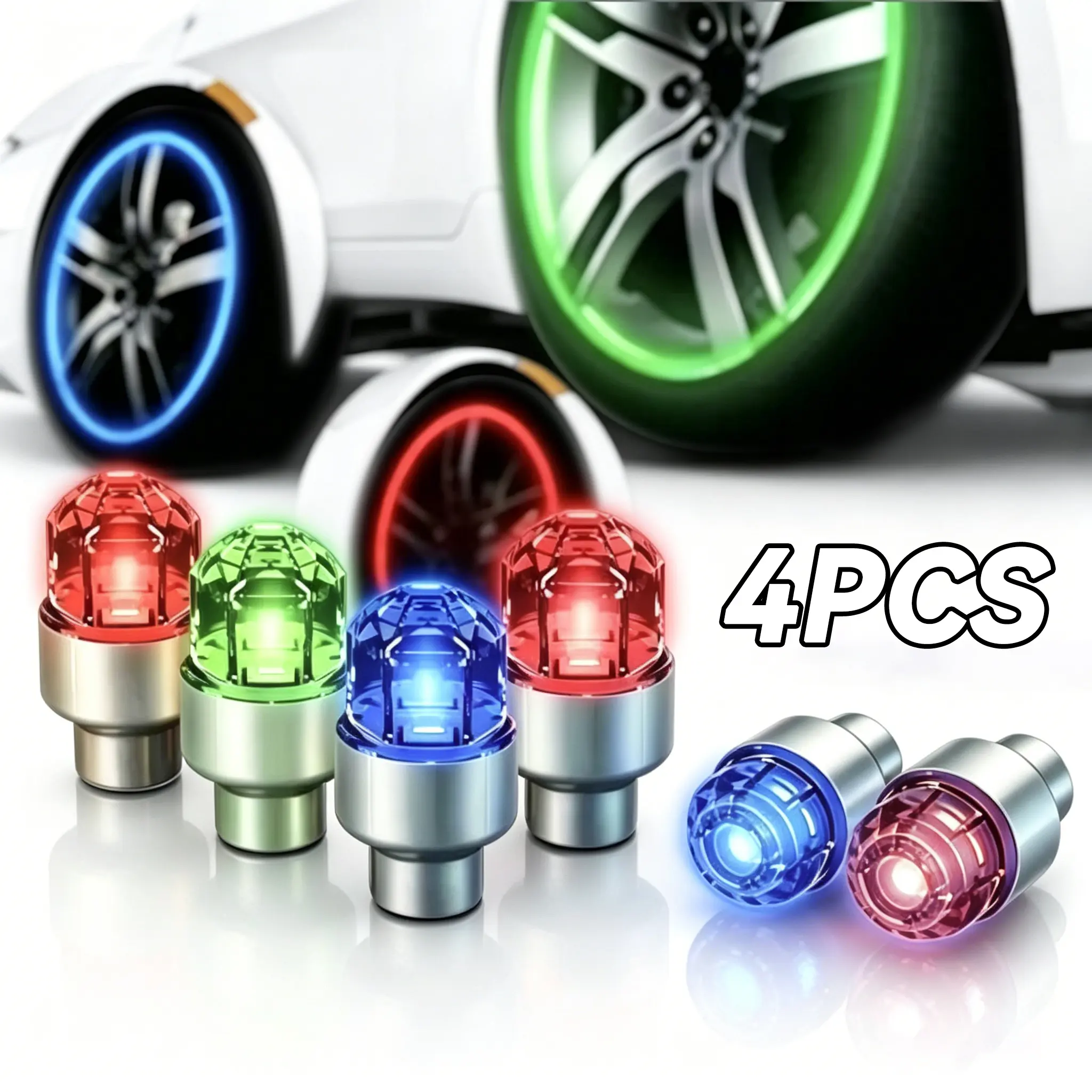 LED wheel light Waterproof Luminous Car Tire Valve Caps Vibration-Sensitive LED Tire Valve Cap-bicycle car motorcycle tire led