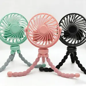 1pc Portable Octopus Tripod Stroller Fan, USB Rechargeable Mini Quiet Handheld Device with 3-Speed Adjustment, 360° Rotatable Battery-Operated Cooling Tool for Baby Stroller, Camping (Sports & Outdoor Cooler Accessory)