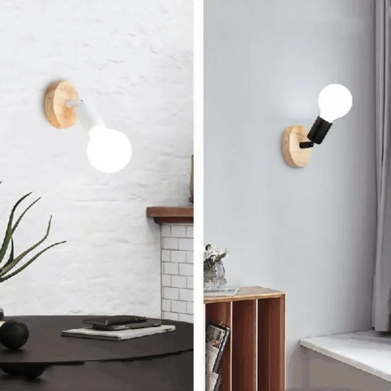 Modern Minimalist Wall Lamp with E27 Bulb Holder, Home Decor Lighting for Bedroom, Staircase, Study Room, TV Background, No Bulb Included