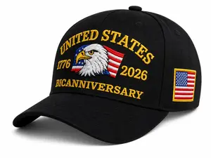USA 1776-2026 250th Anniversary Bald Eagle American Flag Embroidered Baseball Cap, Patriotic Unisex Cotton Dad Hat For 4th Of July Gifts