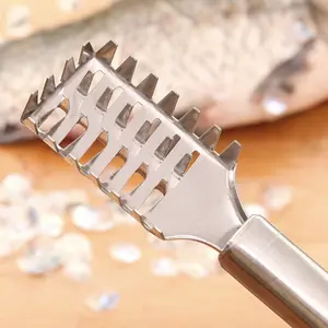 Fish Scale Remover, 2PCS Stainless Steel Fish Scaler Tool with Sawtooth Edge for Kitchen, Cooking & Outdoor Use